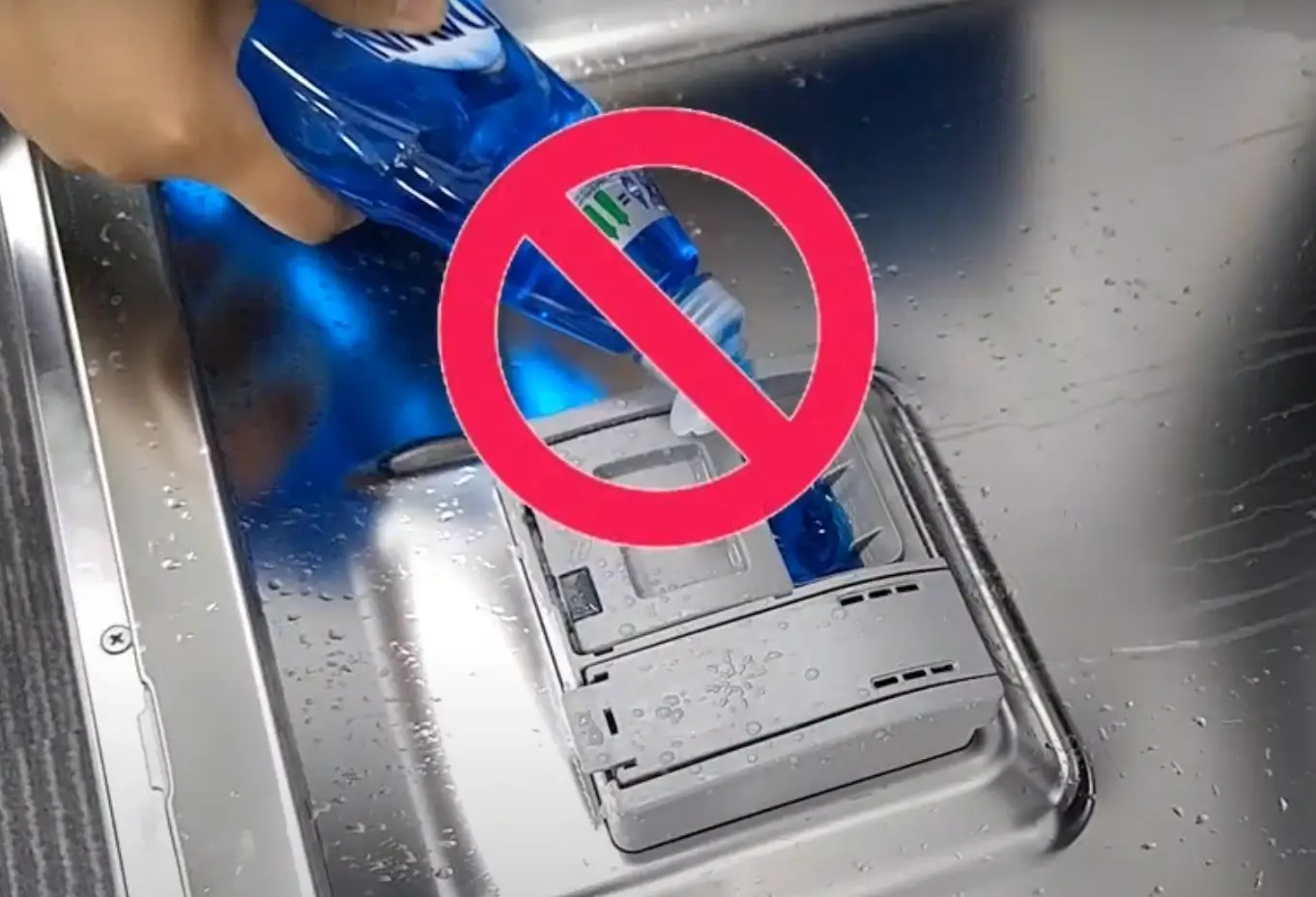 Image of puting wrong detergent in the dishwasher